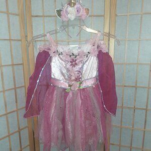 TEETOT & CO UNICORN FAIRY HALLOWEEN COSTUME DRESS UP FLOWER DRESS-GIRLS SIZE 5-6